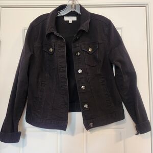 Time and Tru Black Jean Jacket Timeless Denim Style